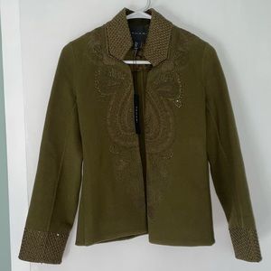 Tahari army green blazer, size S w/ tags
